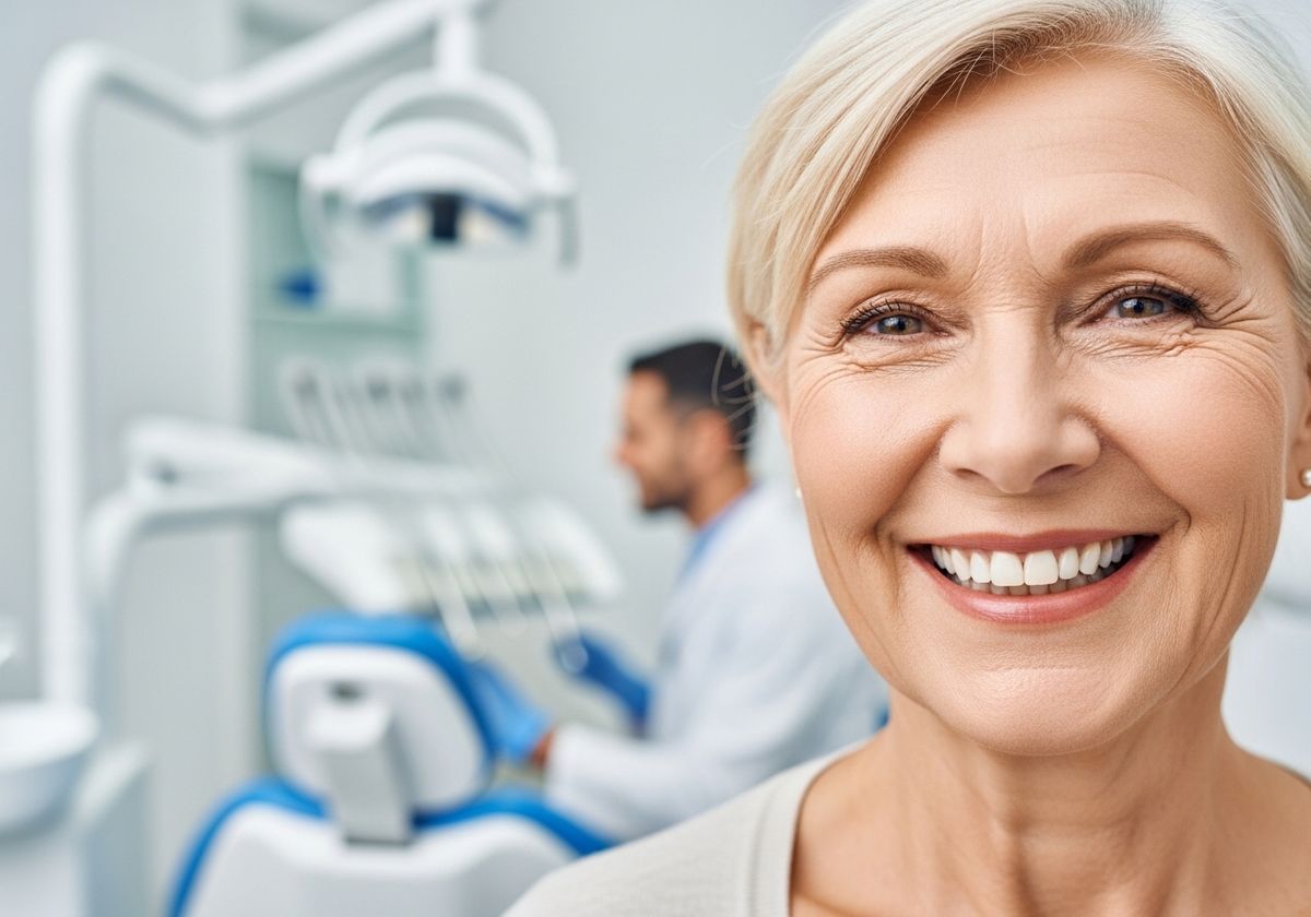 Smiling Woman at Dentist