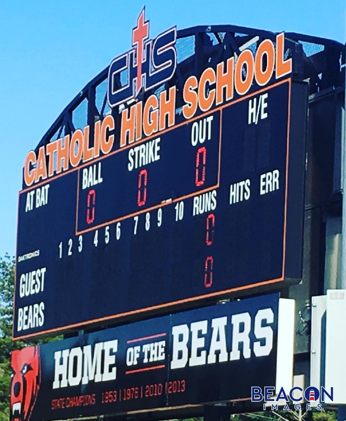 Exterior football scoreboard signage