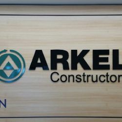 Interior wall logo sign