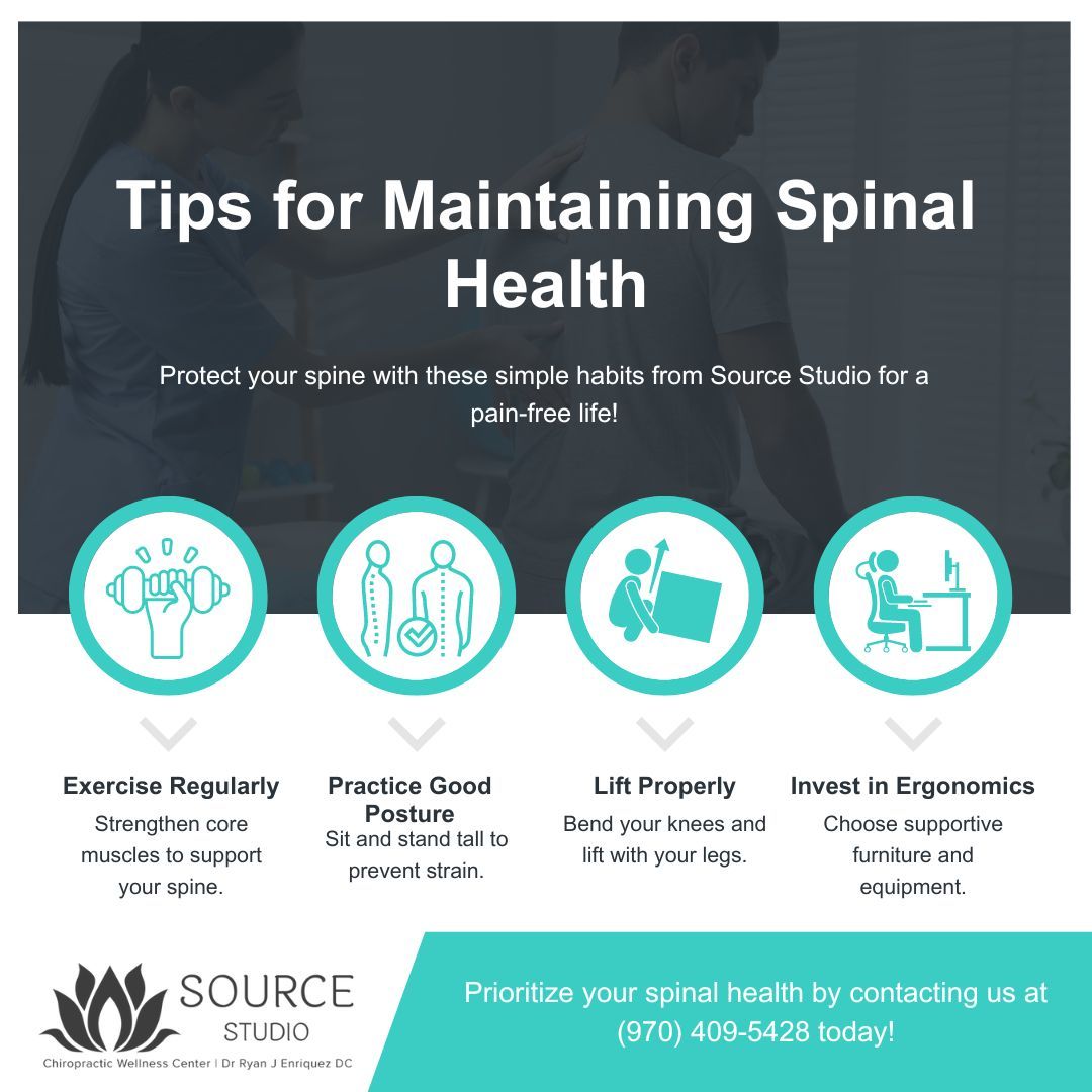 infographic giving tips on how to maintain spinal health
