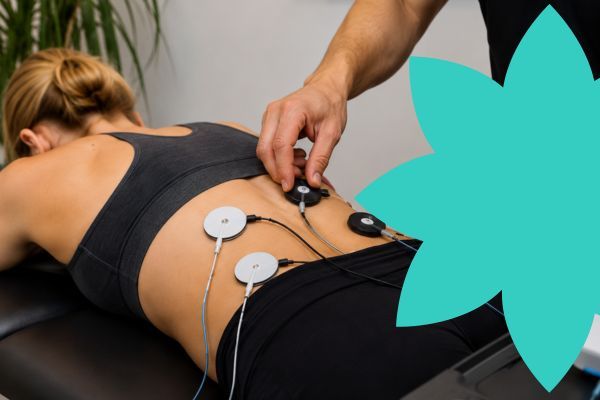 Image of a woman getting the NueroMed treatment on her back