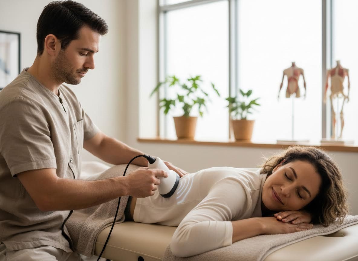 Therapist Administering Back Treatment to Patient