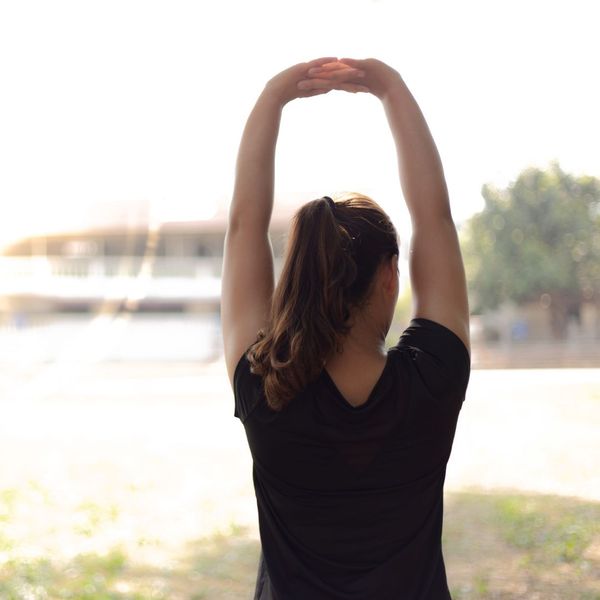 stretching outside