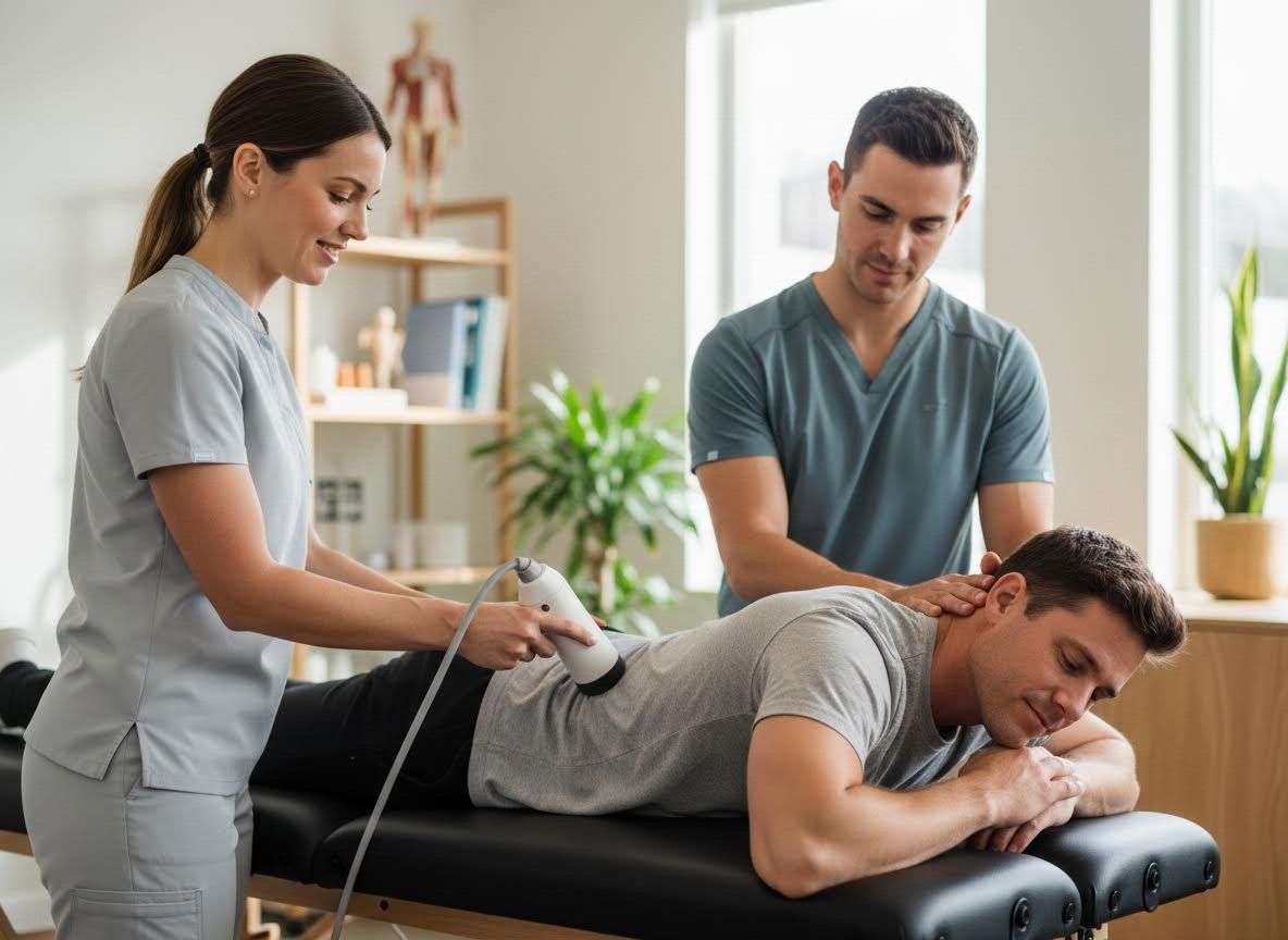 Physical Therapy Session with Multiple Therapists