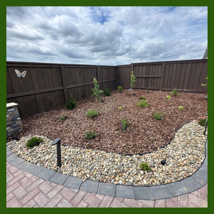 a mulched garden bed