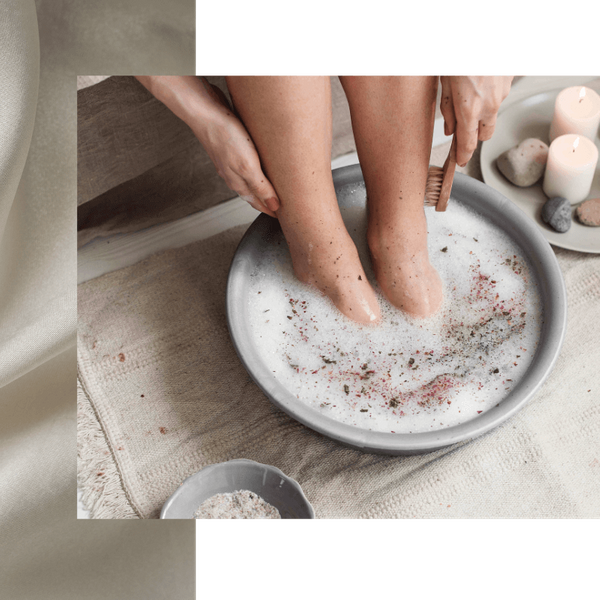 person using foot bath person using foot bath