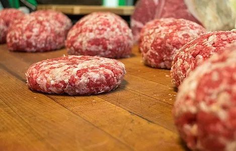 ground beef on a cutting board