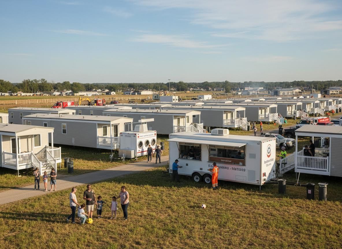Temporary Housing Community with Mobile Services