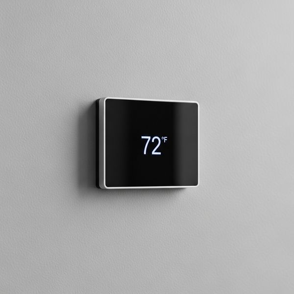 a thermostat on a wall in a commercial building