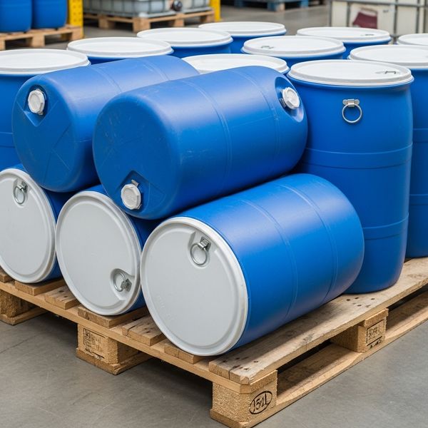 empty drums on a pallet