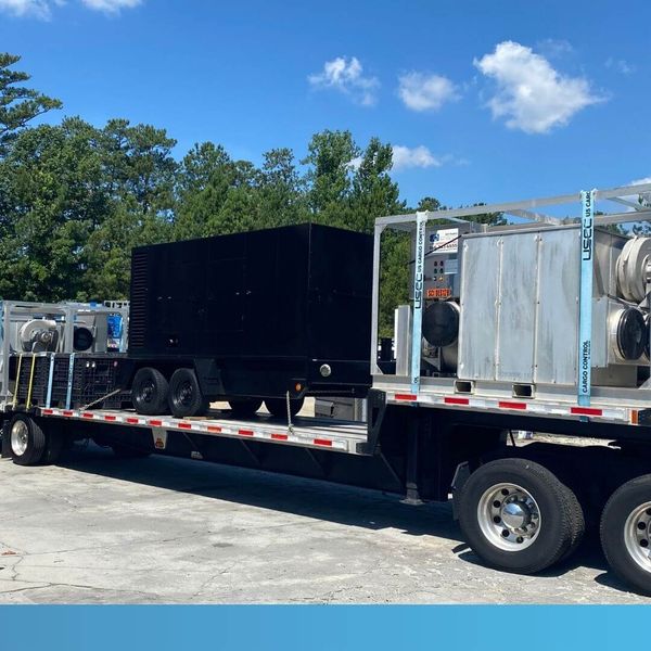 industrial dehumidifier being delivered on a truck