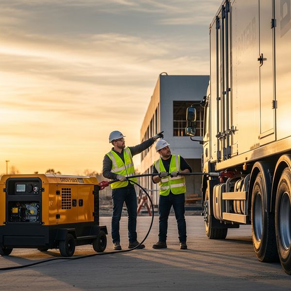 medium-sized portable generator and a very large, high-capacity mobile distribution unit