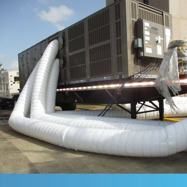 temporary heater with tubes going to building