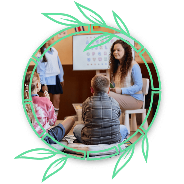 teacher reading to students