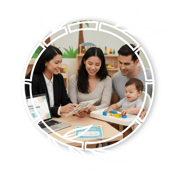 daycare parents meeting with teacher