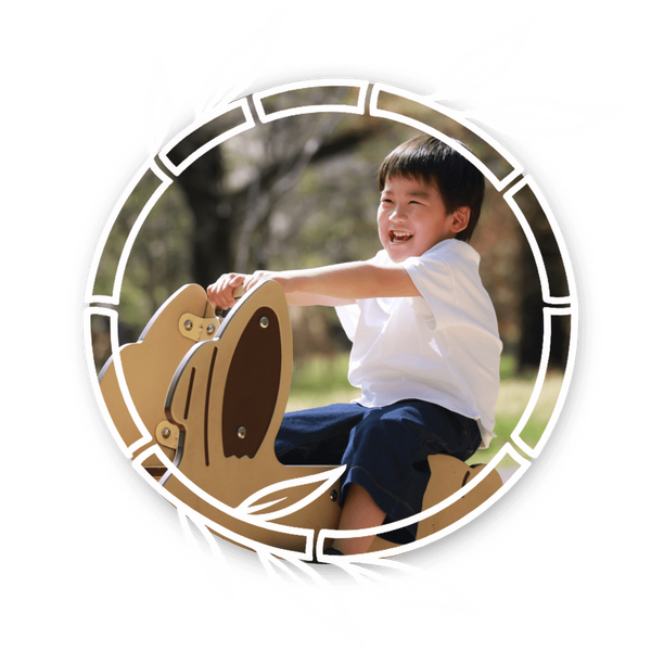 small child playing on playground