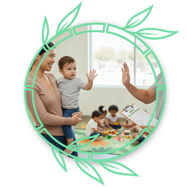 teacher high-fiving daycare child