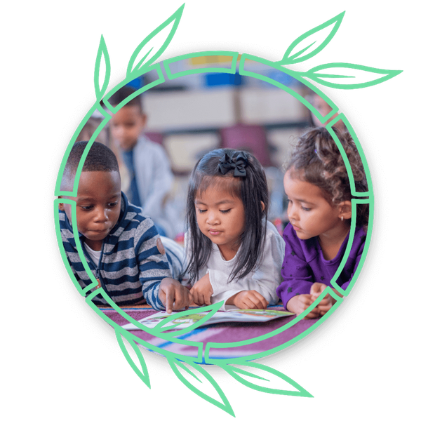 kids reading at daycare