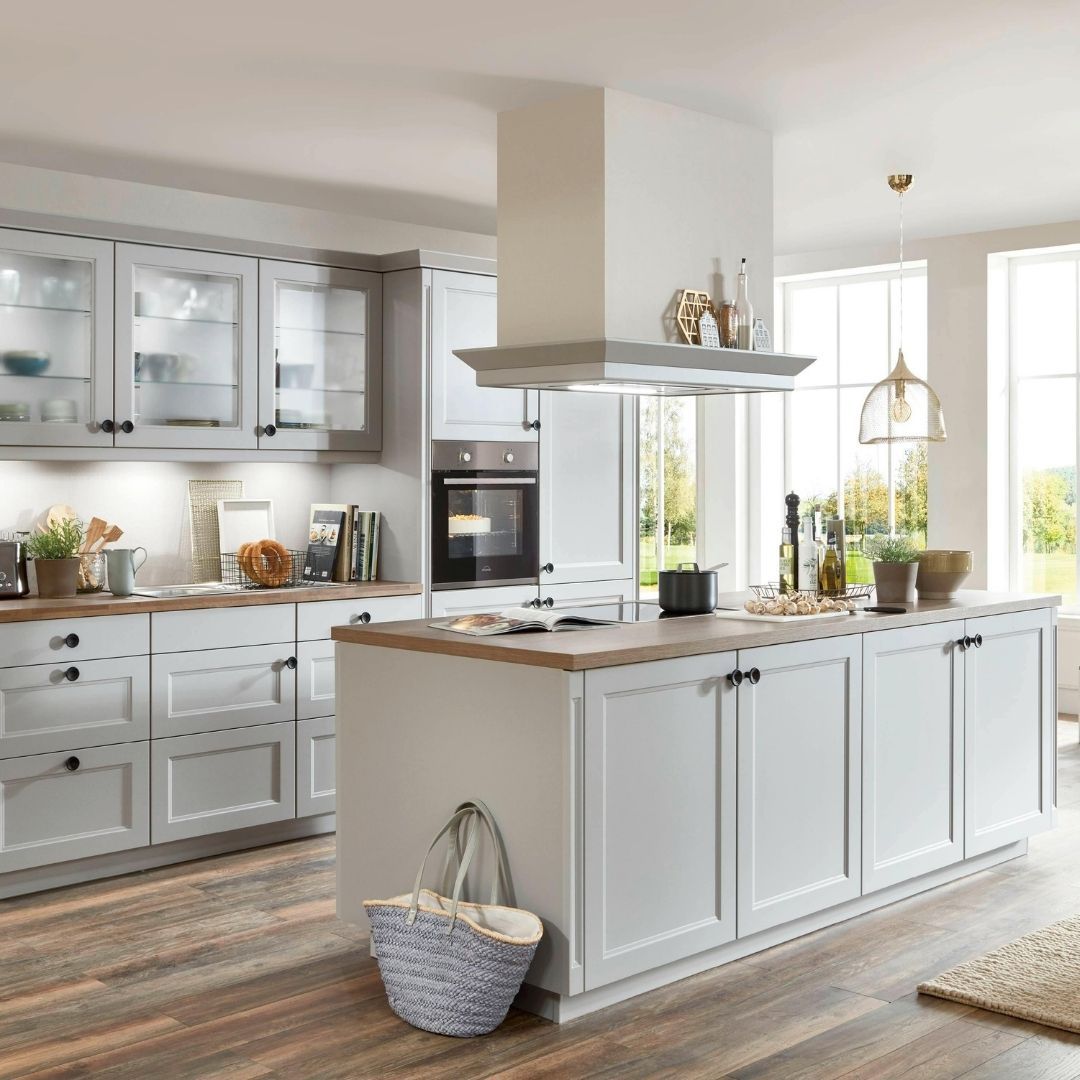 modern kitchen with large island