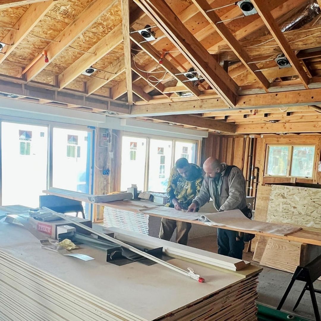contractors designing inside house framing