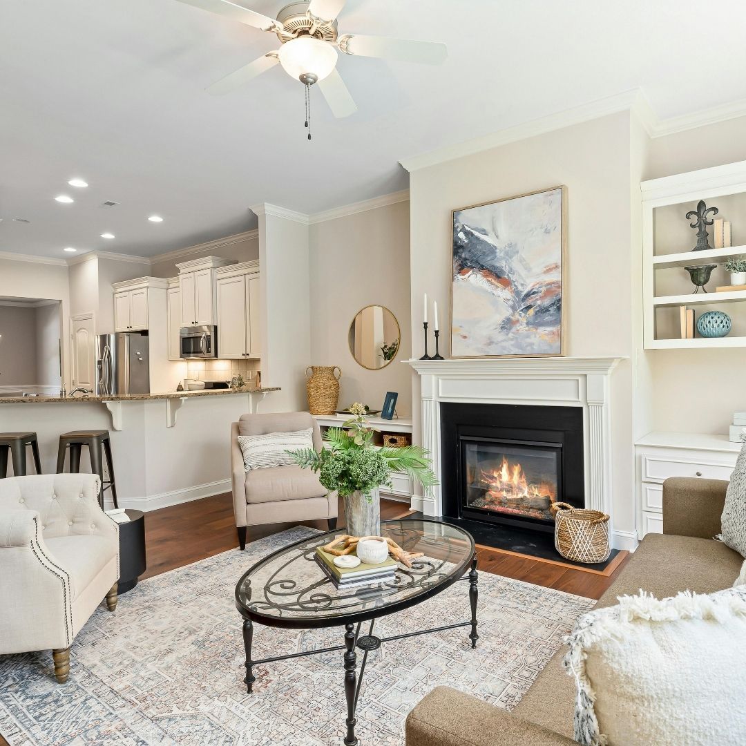 completed open concept remodel of living space 