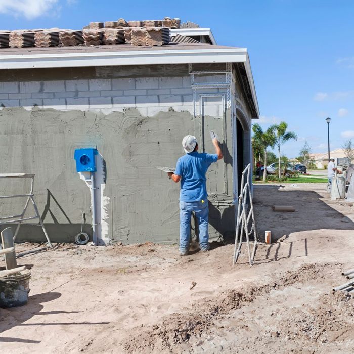 stucco construction project