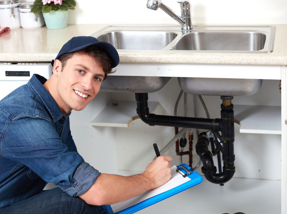 plumber under sink