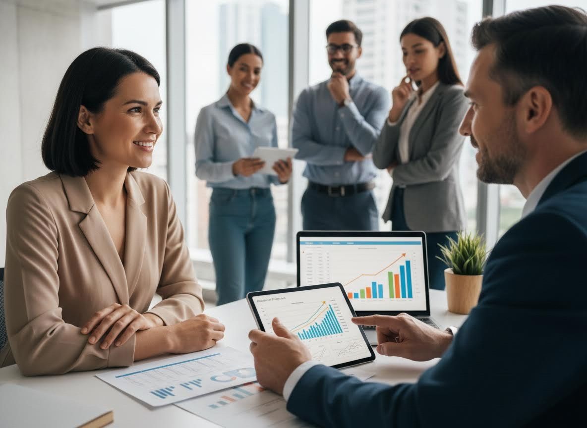 Business Professionals Discussing Data