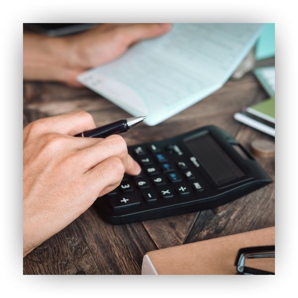 Pressing buttons of a calculator