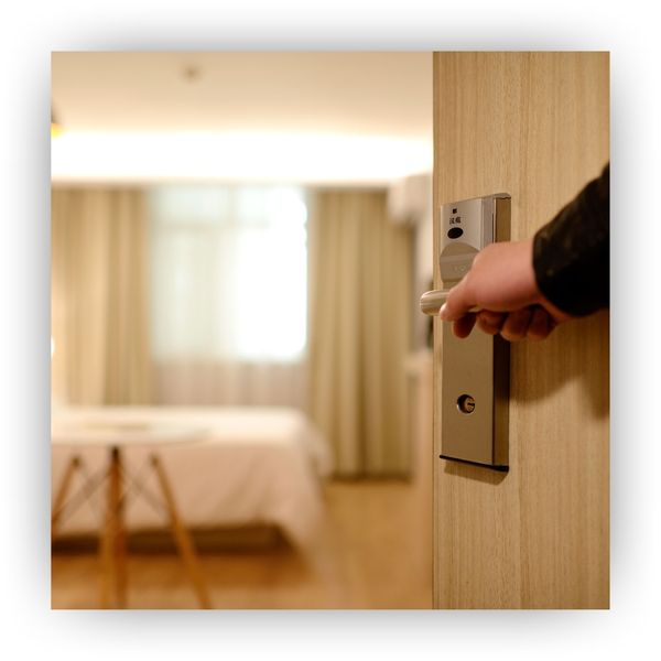 Opening a hotel room door