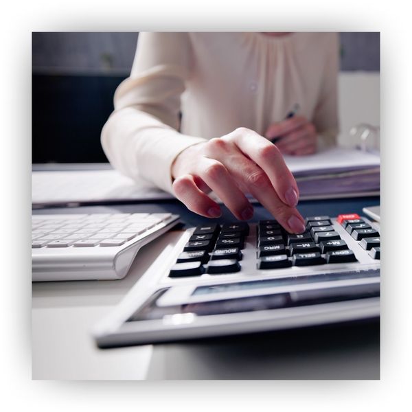 Woman using a calculator