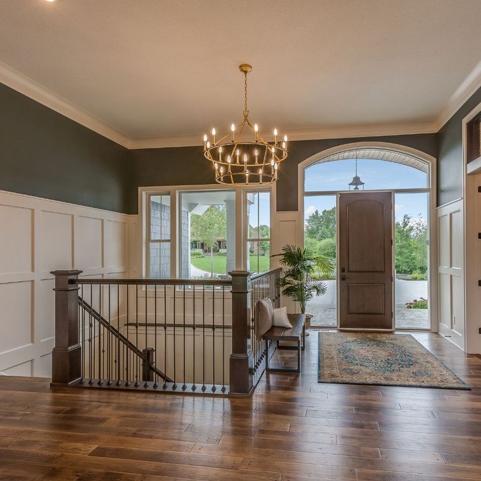 wooden floor, entryway, staircase