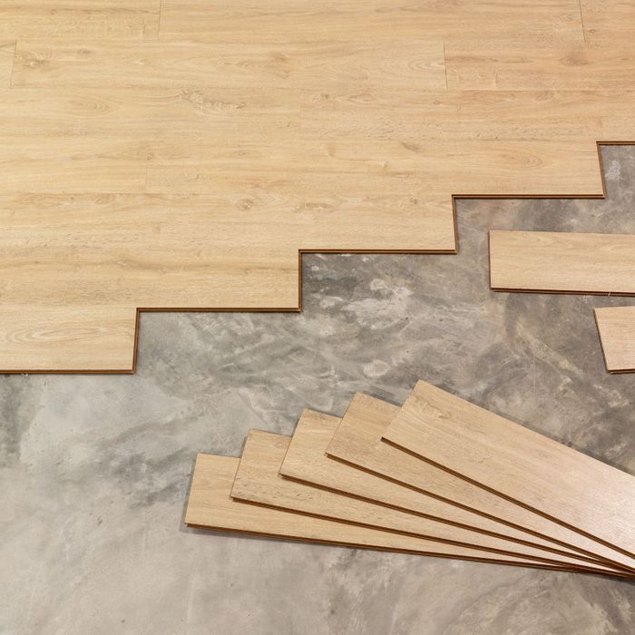 floor installation, thin wooden planks