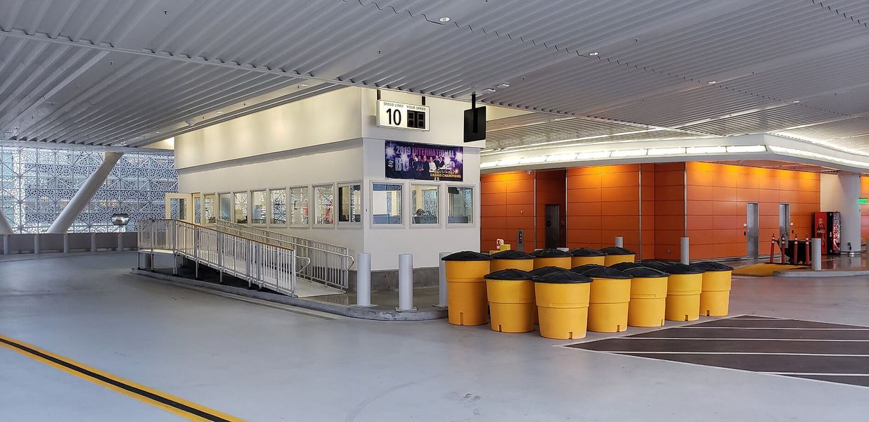 Operation Booth for AC Transit at the Bus Deck of the Transbay Transit Center in San Francisco, CA