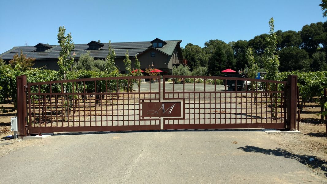 Bi-Parting Swing Gate at Mauritsun Winery in Healdsburg, CA