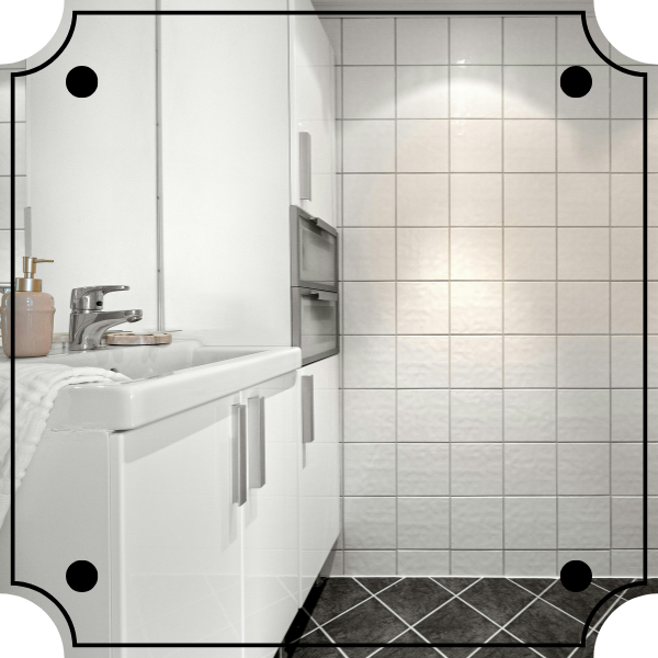 Freshly Cleaned Bathroom Tile and Grout