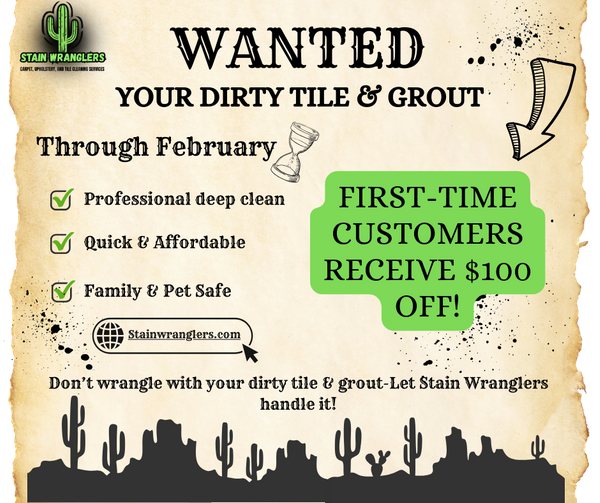 $100 off first-time tile & grout clean promo
