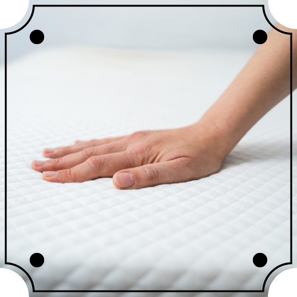 Hand Touching a Cleaned Mattress