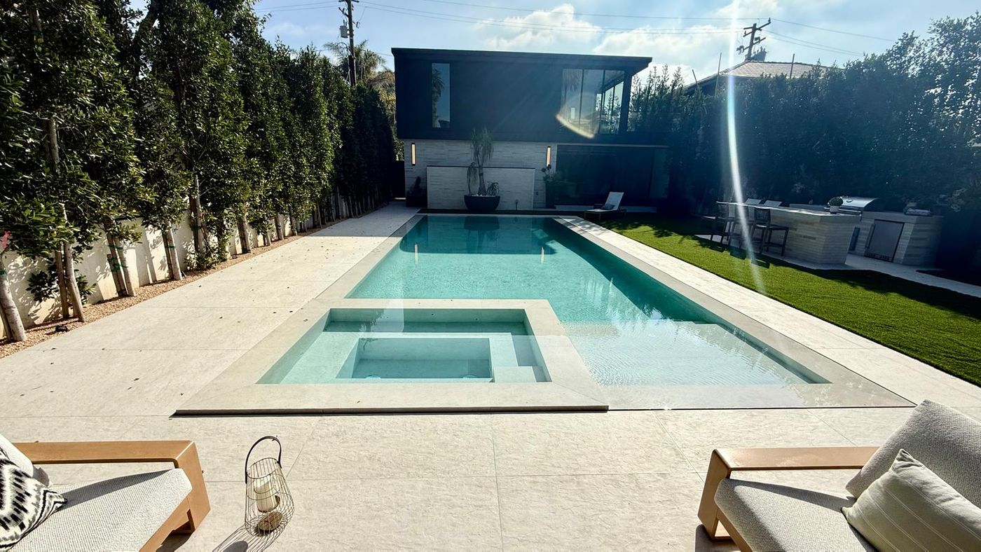 modern zero edge lap pool santa monica