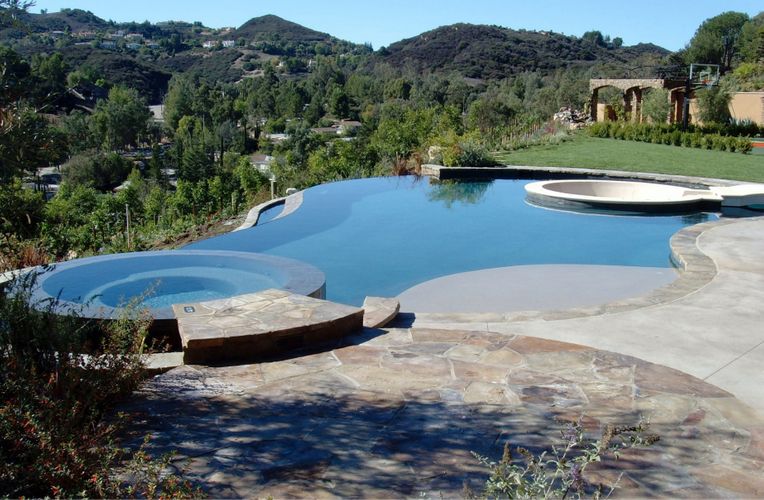 Baja Step with LED Lights in Calabasas Pool n Spa