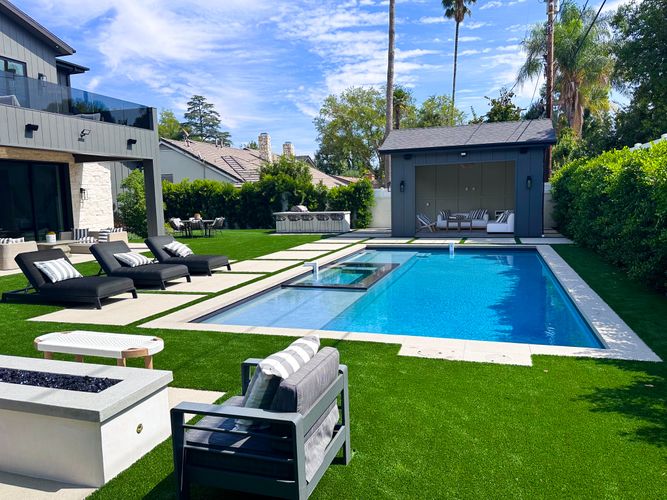 Baja Step with LED Lights in Encino Pool