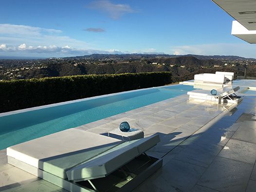 Pool with skyline