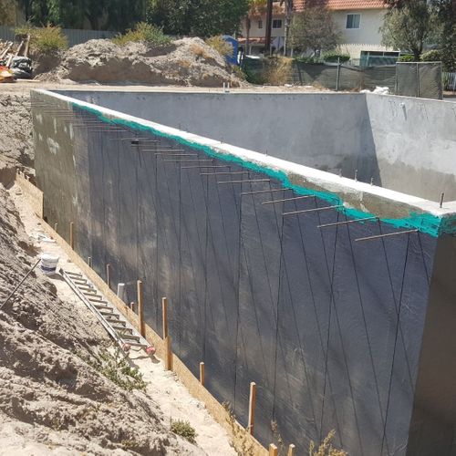 waterproof foundation of building