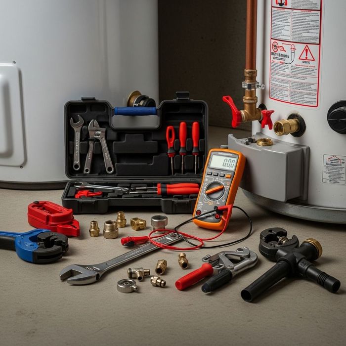 Tools around water heater Tools around water heater