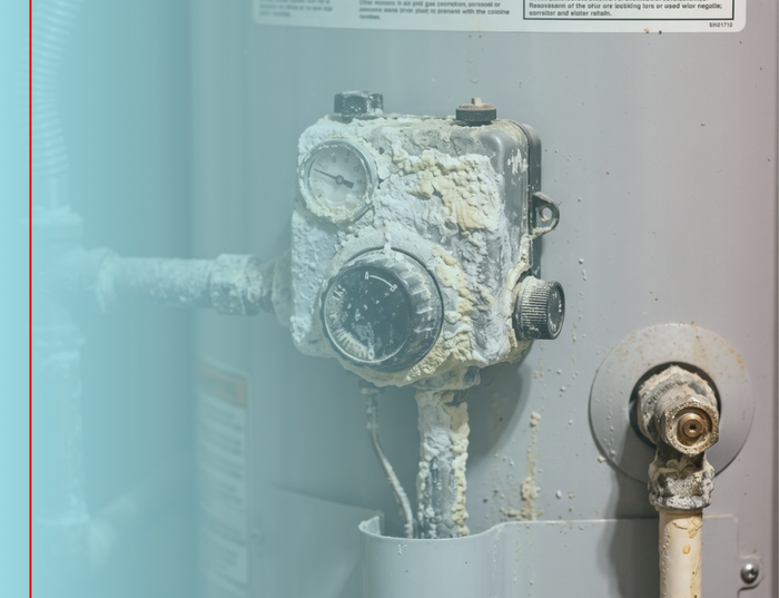 Hard water buildup.