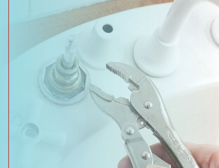 Tightening the bolts to a water heater