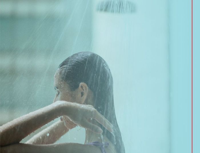 woman taking shower