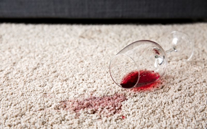 spilt wine on carpet