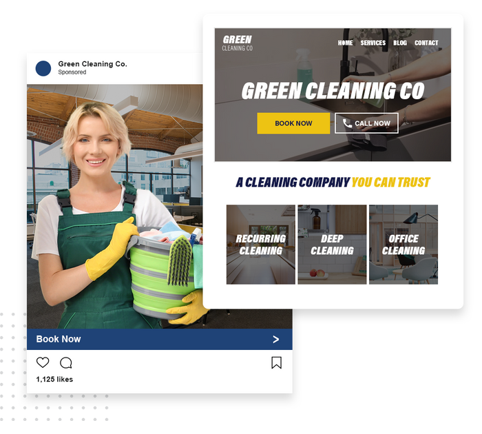 House Cleaner / Janitor site Design Convert Leads Marketing 360®