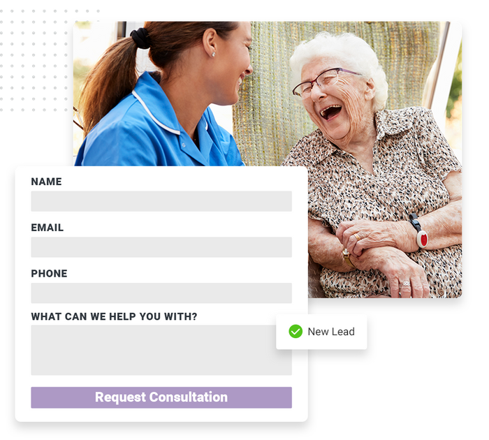 Assisted living website forms
